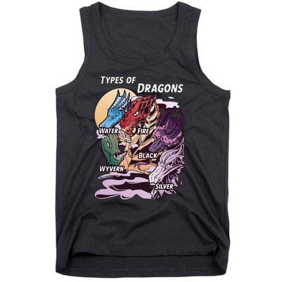 Types Of Dragons Funny Dragon Lover Gifts For Girls Tank Top