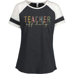 Teacher Off Duty Last Day Of School Summer Enza Ladies Jersey Colorblock Tee