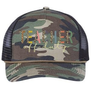 Teacher Off Duty Last Day Of School Summer Retro Rope Trucker Hat Cap