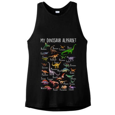 Types Of Dinosaurs Alphabet A Z Abc Dino Rex Identification Ladies PosiCharge Tri-Blend Wicking Tank