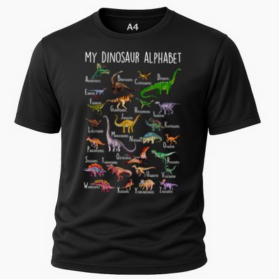 Types Of Dinosaurs Alphabet A Z Abc Dino Rex Identification Performance Shirt