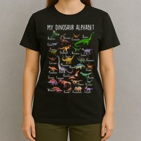 Types Of Dinosaurs Alphabet A Z Abc Dino Rex Identification T-Shirt