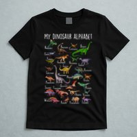 Types Of Dinosaurs Alphabet A Z Abc Dino Rex Identification T-Shirt