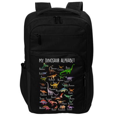 Types Of Dinosaurs Alphabet A Z Abc Dino Rex Identification Impact Tech Backpack