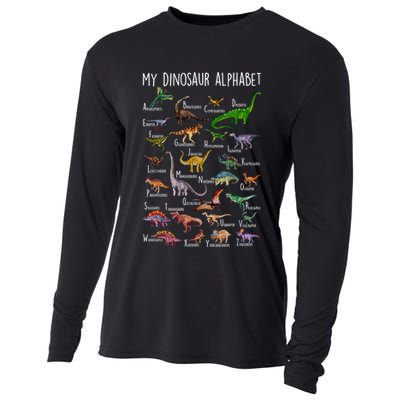 Types Of Dinosaurs Alphabet A Z Abc Dino Rex Identification Cooling Performance Long Sleeve Crew