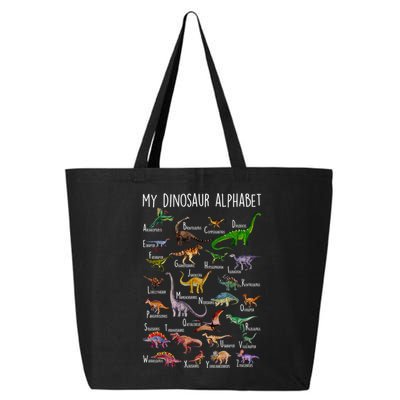 Types Of Dinosaurs Alphabet A Z Abc Dino Rex Identification 25L Jumbo Tote