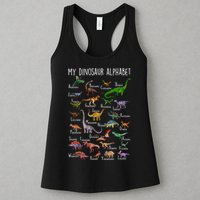 Types Of Dinosaurs Alphabet A Z Abc Dino Rex Identification Womens Tank Top