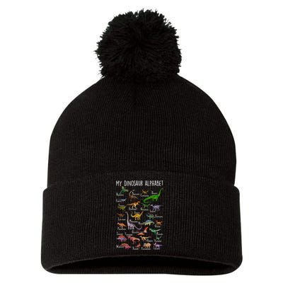 Types Of Dinosaurs Alphabet A Z Abc Dino Rex Identification Pom Pom 12in Knit Beanie