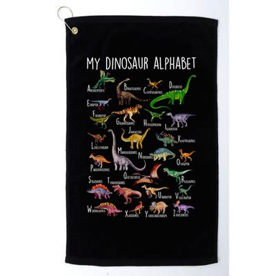 Types Of Dinosaurs Alphabet A Z Abc Dino Rex Identification Golf Towel