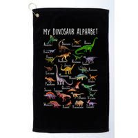 Types Of Dinosaurs Alphabet A Z Abc Dino Rex Identification Golf Towel