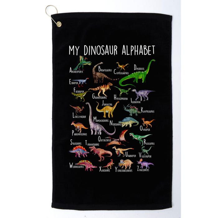 Types Of Dinosaurs Alphabet A Z Abc Dino Rex Identification Golf Towel