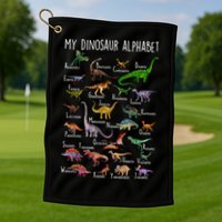 Types Of Dinosaurs Alphabet A Z Abc Dino Rex Identification Golf Towel