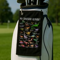 Types Of Dinosaurs Alphabet A Z Abc Dino Rex Identification Golf Towel