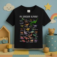 Types Of Dinosaurs Alphabet A Z Abc Dino Rex Identification Toddler T-Shirt