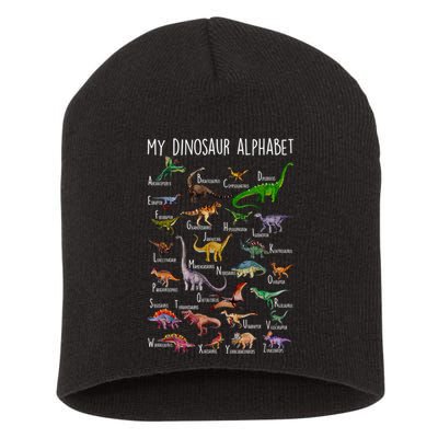 Types Of Dinosaurs Alphabet A Z Abc Dino Rex Identification Short Acrylic Beanie