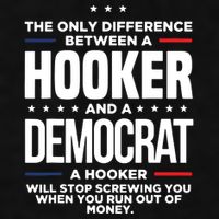 The Only Difference Between A Hooker And A Democrat Ladies PosiCharge Tri-Blend Wicking Tank