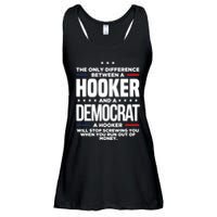The Only Difference Between A Hooker And A Democrat Ladies Essential Flowy Tank