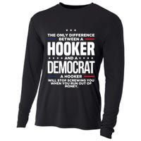 The Only Difference Between A Hooker And A Democrat Cooling Performance Long Sleeve Crew