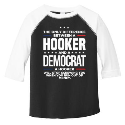 The Only Difference Between A Hooker And A Democrat Toddler Fine Jersey T-Shirt