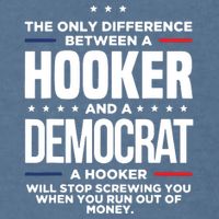 The Only Difference Between A Hooker And A Democrat Garment-Dyed Sweatshirt