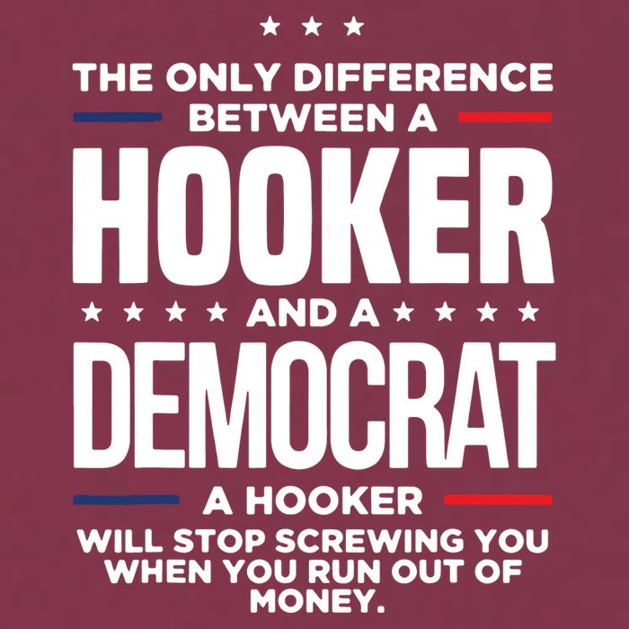 The Only Difference Between A Hooker And A Democrat 16oz Travel Tumbler