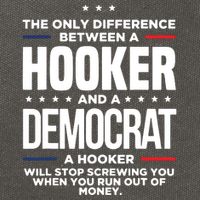 The Only Difference Between A Hooker And A Democrat Cotton Canvas Backpack