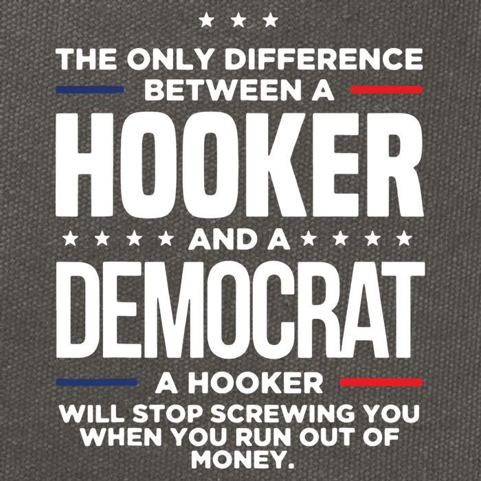 The Only Difference Between A Hooker And A Democrat Cotton Canvas Backpack