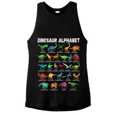 Types Of Dinosaurs Alphabet A Z ABC Dino Identification Ladies PosiCharge Tri-Blend Wicking Tank