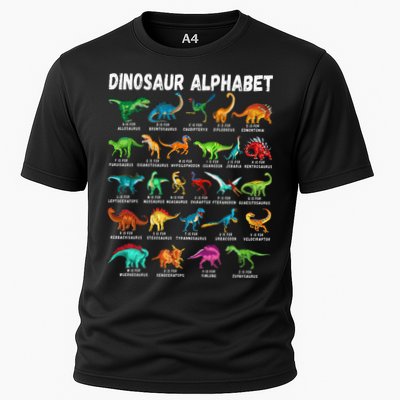 Types Of Dinosaurs Alphabet A Z ABC Dino Identification Performance Shirt