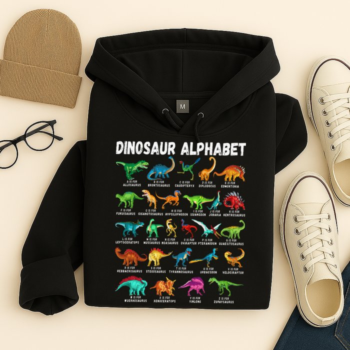 Types Of Dinosaurs Alphabet A Z ABC Dino Identification Hoodie