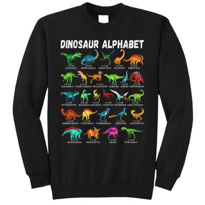 Types Of Dinosaurs Alphabet A Z ABC Dino Identification Sweatshirt