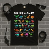Types Of Dinosaurs Alphabet A Z ABC Dino Identification T-Shirt