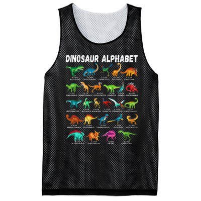 Types Of Dinosaurs Alphabet A Z ABC Dino Identification Mesh Reversible Basketball Jersey Tank