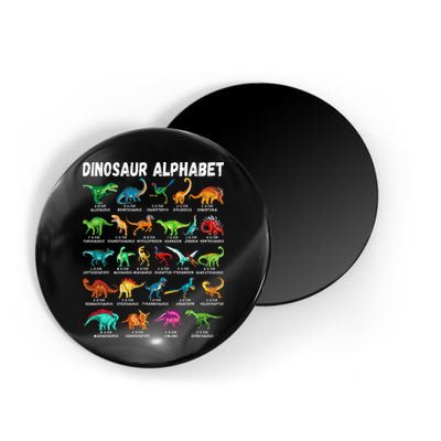 Types Of Dinosaurs Alphabet A Z ABC Dino Identification Magnet