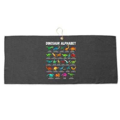 Types Of Dinosaurs Alphabet A Z ABC Dino Identification Large Microfiber Waffle Golf Towel