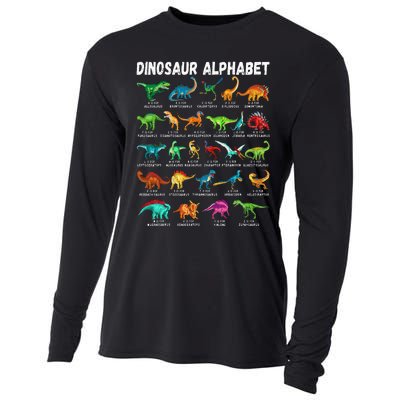 Types Of Dinosaurs Alphabet A Z ABC Dino Identification Cooling Performance Long Sleeve Crew