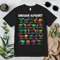 Types Of Dinosaurs Alphabet A Z ABC Dino Identification Premium T-Shirt