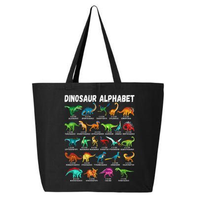 Types Of Dinosaurs Alphabet A Z ABC Dino Identification 25L Jumbo Tote