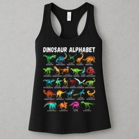 Types Of Dinosaurs Alphabet A Z ABC Dino Identification Womens Tank Top