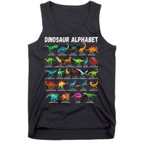Types Of Dinosaurs Alphabet A Z ABC Dino Identification Tank Top