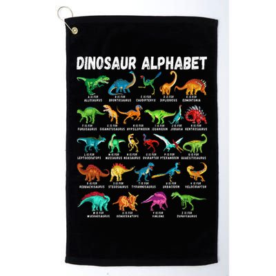 Types Of Dinosaurs Alphabet A Z ABC Dino Identification Golf Towel