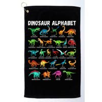 Types Of Dinosaurs Alphabet A Z ABC Dino Identification Golf Towel