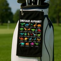 Types Of Dinosaurs Alphabet A Z ABC Dino Identification Golf Towel