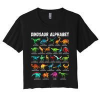 Types Of Dinosaurs Alphabet A Z ABC Dino Identification Crop Top