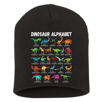 Types Of Dinosaurs Alphabet A Z ABC Dino Identification Short Acrylic Beanie