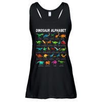 Types Of Dinosaurs Alphabet Az Abc Dino Identification Ladies Essential Flowy Tank