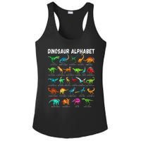 Types Of Dinosaurs Alphabet Az Abc Dino Identification Ladies PosiCharge Competitor Racerback Tank