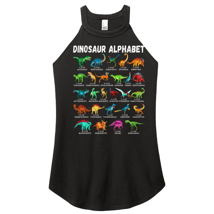 Types Of Dinosaurs Alphabet Az Abc Dino Identification Women's Perfect Tri Rocker Tank