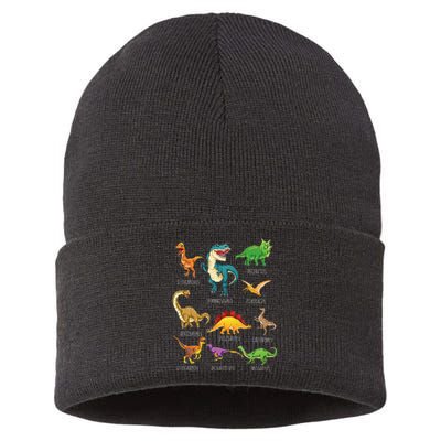 Types Of Dinosaurs Graphics Dino Identification Sustainable Knit Beanie