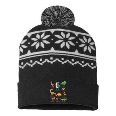 Types Of Dinosaurs Graphics Dino Identification USA-Made Snowflake Beanie